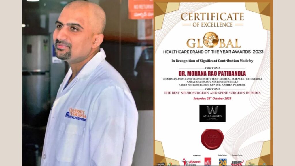 Dr. Mohana Rao Patibandla Receives “The Best Neurosurgeon and Spine Surgeon in India” Award in a row