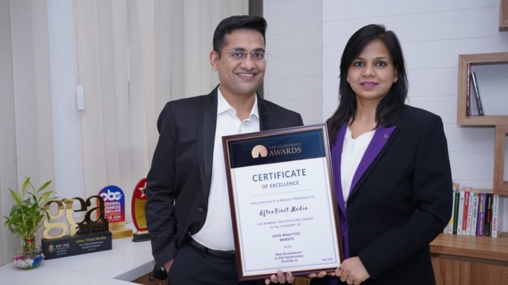AfterFirst Media recognized as the only Indian Agency to win the Web Excellence Awards (S12) based in Switzerland, for Web Development And SEO